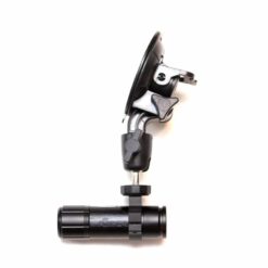 Windshield Mount for all Fire Cam Helmet Cameras. Includes camera mount ring and windshield mount.  A 12V car charger is recommended for continuous operation.